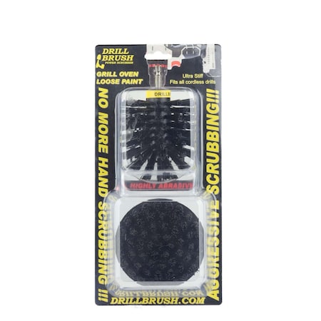 Drill Brush Power Scrubber By Useful Products 5 in W 5 in L Brush, Black K-S-4O-QC-DB